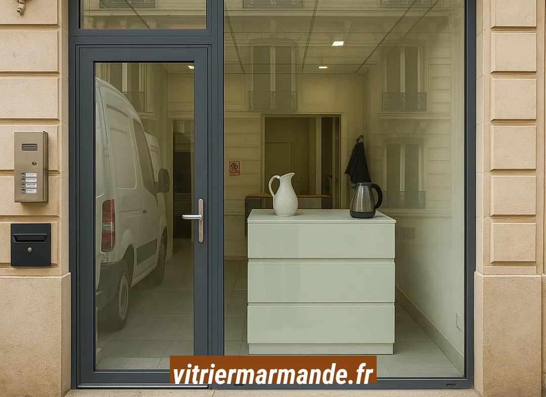 Façade vitrine de magasin en aluminium sur mesure à Marmande